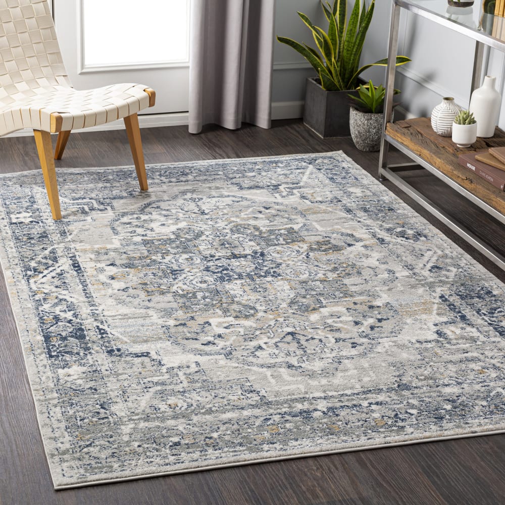 Tapis vintage oriental bleu 160x220 — vue 3