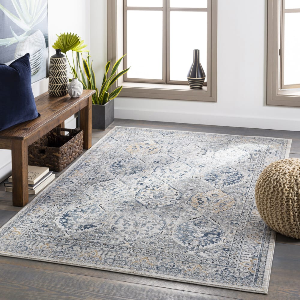 Tapis vintage oriental bleu 160x220 — vue 3