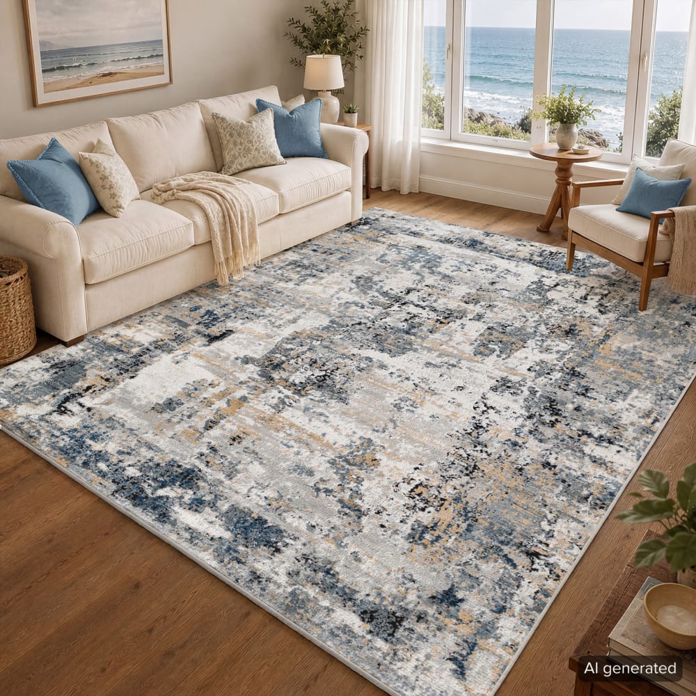 Livabliss Abstrakt Moderner Teppich Mehrfarbig/Grau 160x220 style modern Grau Öko-Tex Zertifikat Pvc - Polyvinlychlorid