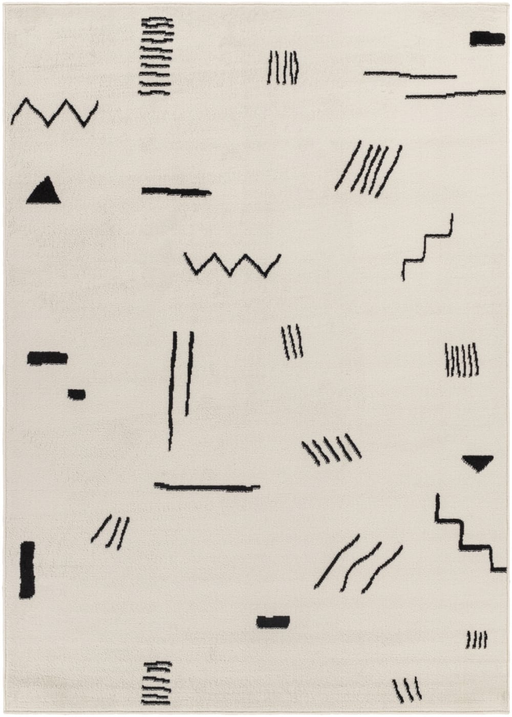 Tapis Scandinave Moderne Blanc/Noir 152x213