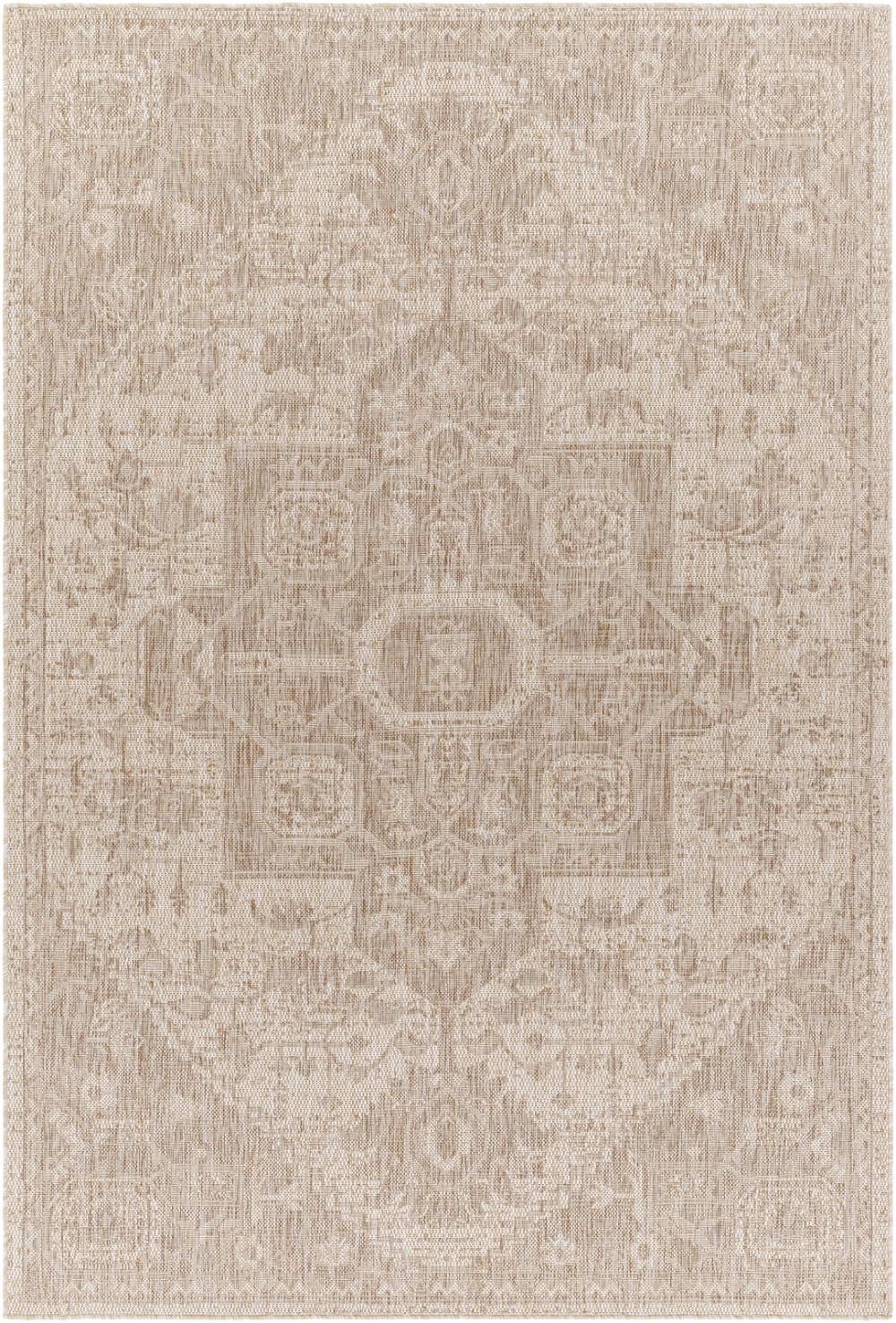 Tapis d'Extérieur/Intérieur Aspect Jute Beige/Ivoire 160x213