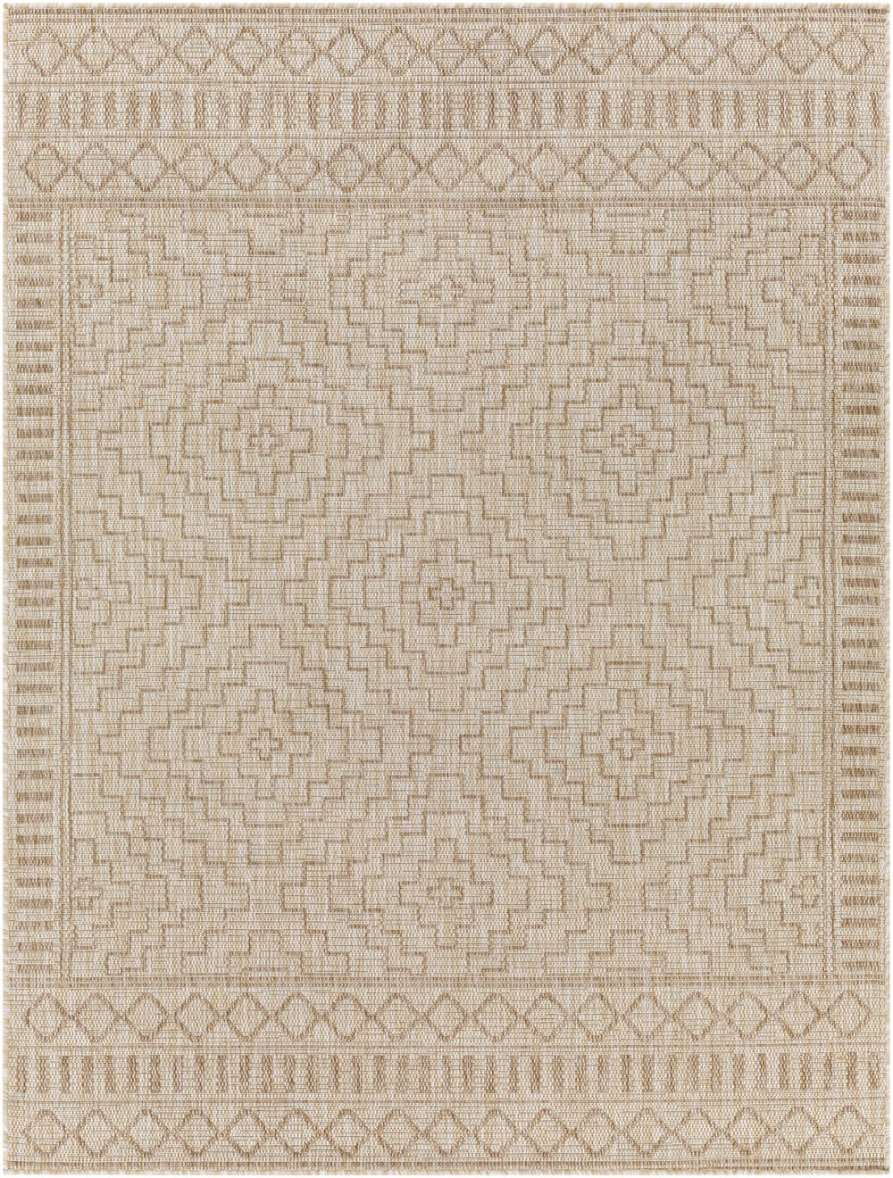 Tapis d'Extérieur/Intérieur Aspect Jute Beige/Ivoire 160x213