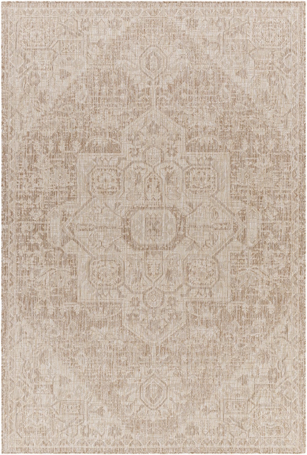 Tapis d'Extérieur/Intérieur Aspect Jute Beige/Ivoire 160x213