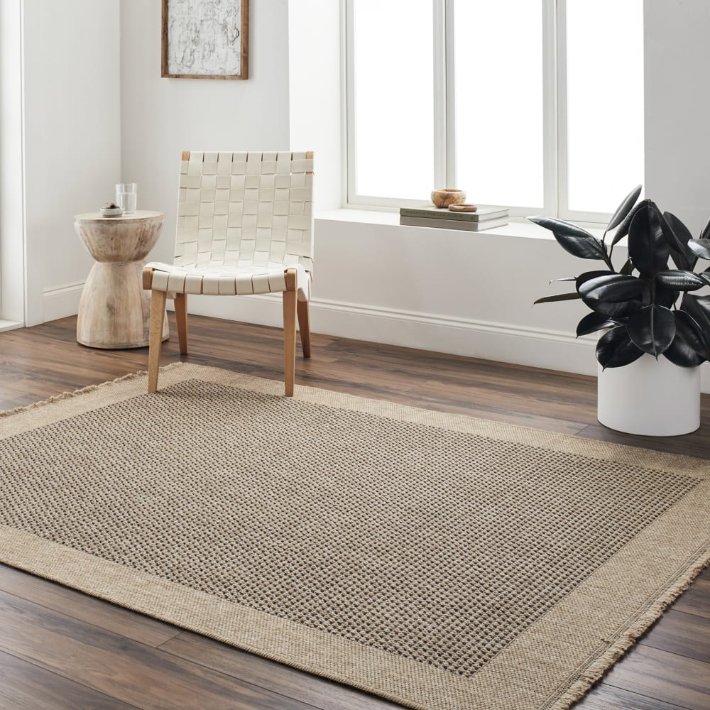 Livabliss In-/Outdoor-Teppich im Jute-Look Beige/Schwarz 160x213 style modern Beige Öko-Tex Zertifikat Pvc - Polyvinlychlorid