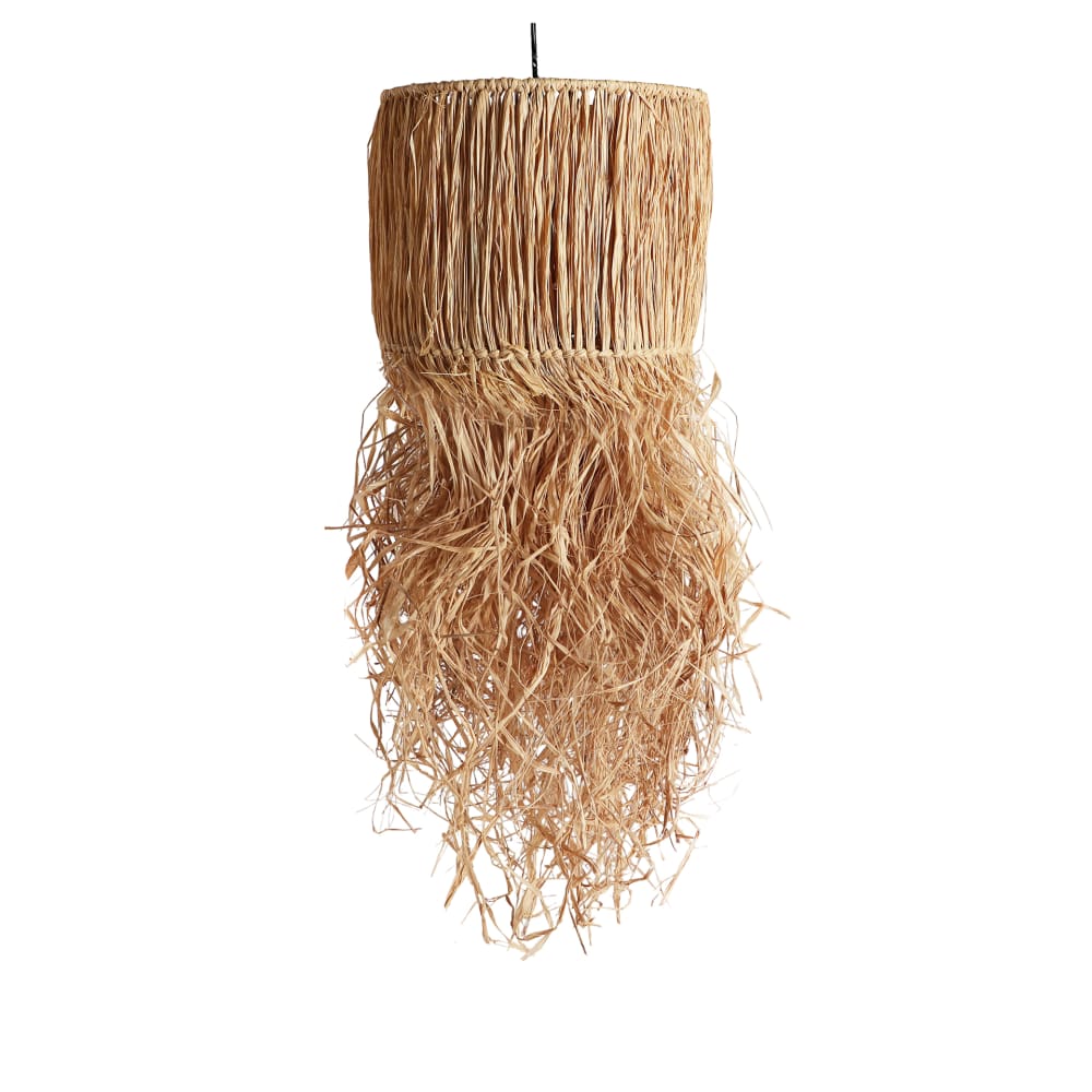 Lustre en fibre naturelle marron  en 32x32x75 cm