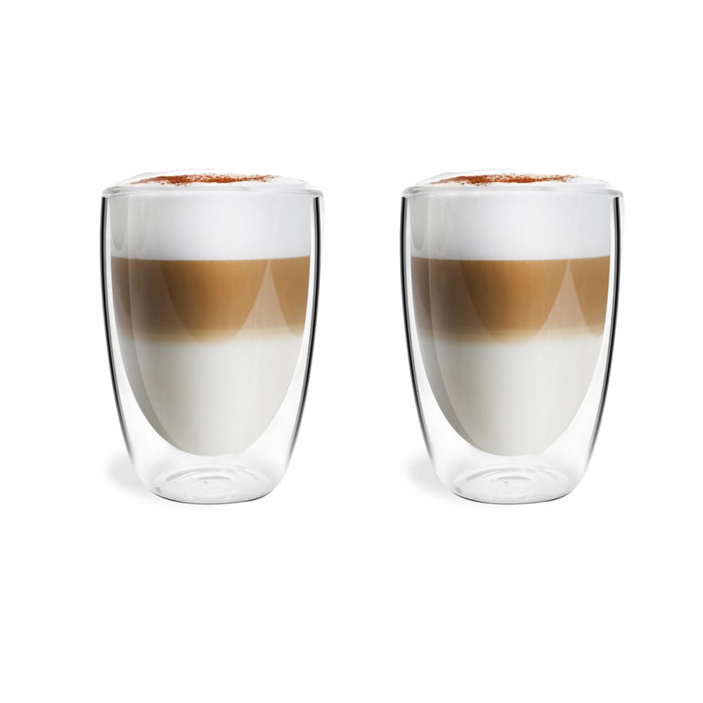 Set de 2 tasses double paroi 320ml en verre transparent