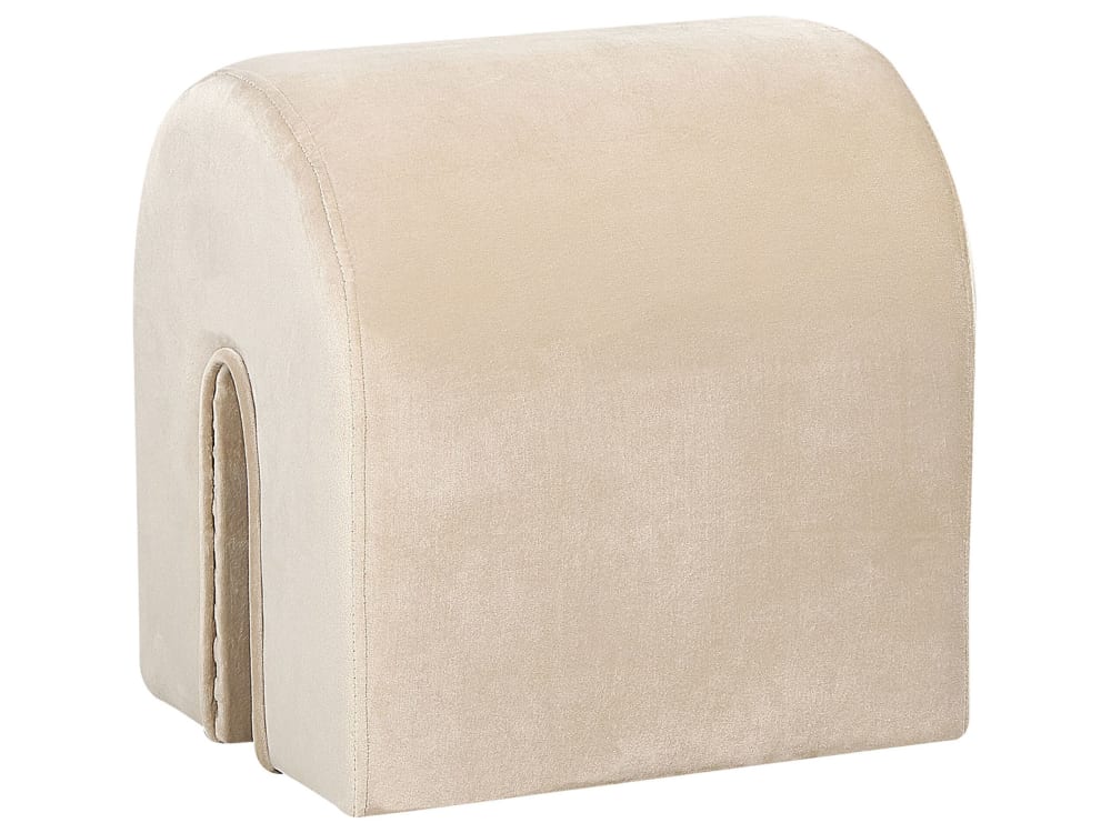 Beliani Pouf aus Samtstoff L42 cm, beige style vintage Samt Kinder