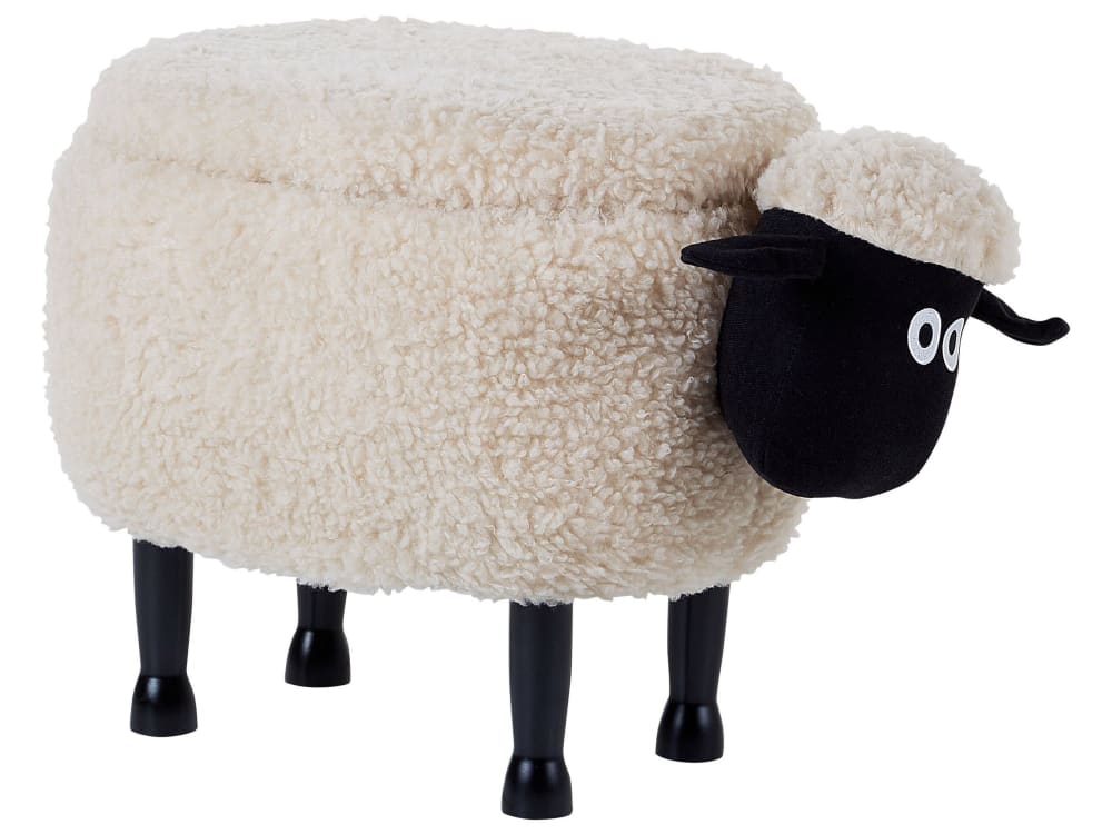 Beliani Tierhocker aus Stoff L35 cm, beige style modern Stoff Kinder