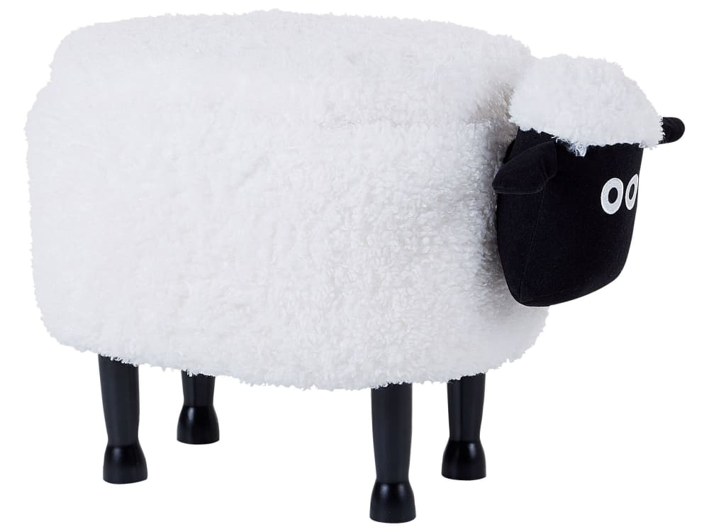 Beliani Tierhocker aus Stoff L35 cm, weiß style modern Stoff Kinder