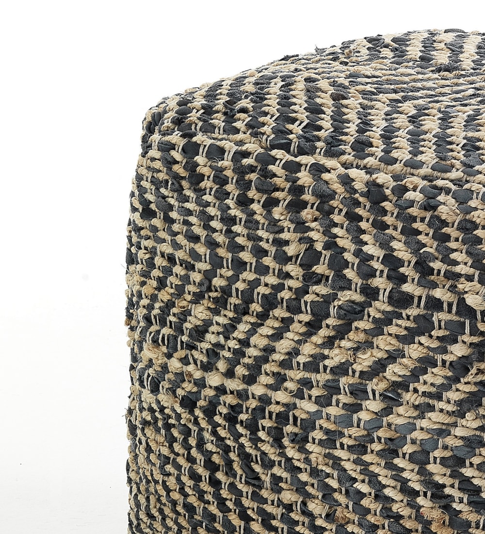 Pouf in juta multicolore cm 45 x 45 x 45 - ORESTELUCHETTA