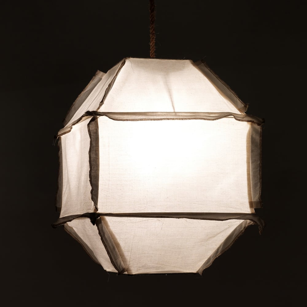Lampadario a filo in cotone bianco per esterno - ORESTELUCHETTA