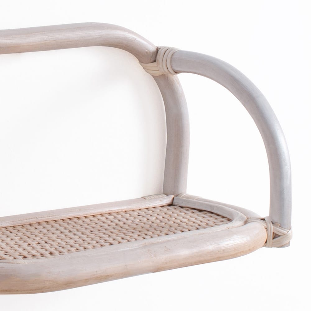 Mensola da parete in rattan bianco 1 ripiano - ORESTELUCHETTA