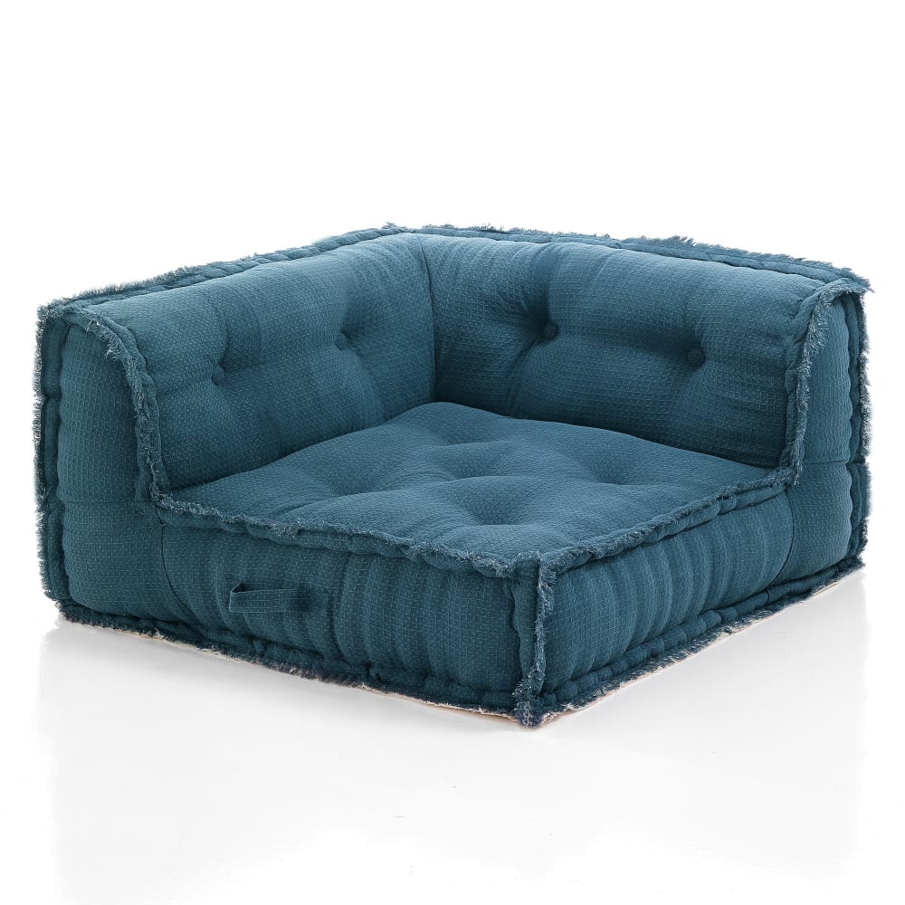 Elemento angolare in cotone 100% blu non sfoderabile - Cotone