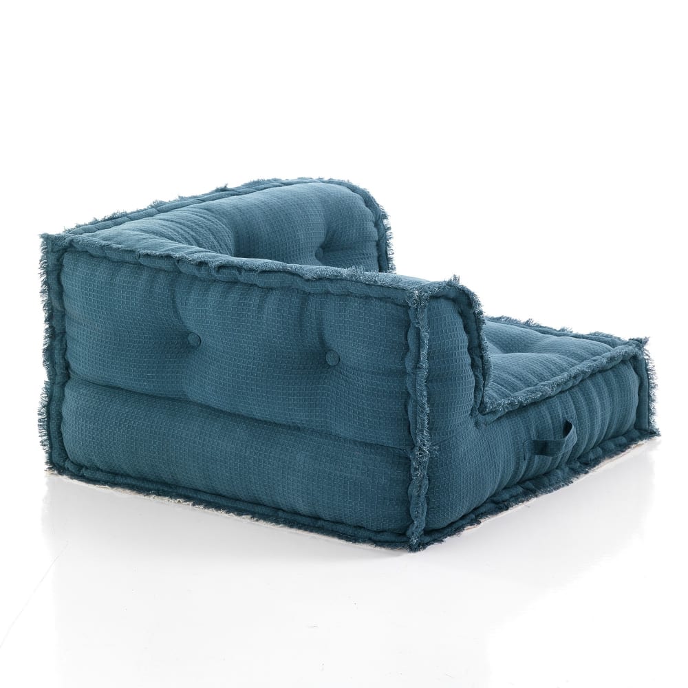 Elemento angolare in cotone 100% blu non sfoderabile -
