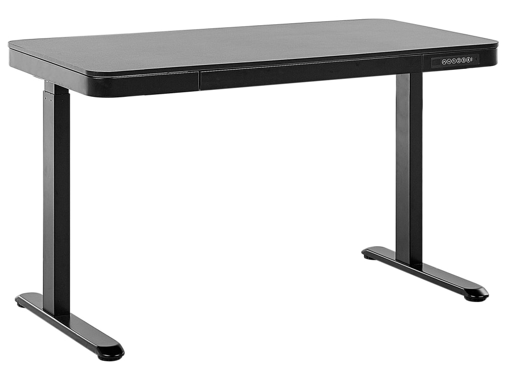 Beliani Höhenverstellbarer Schreibtisch aus Holzwerkstoff , schwarz style modern - Spanplatte