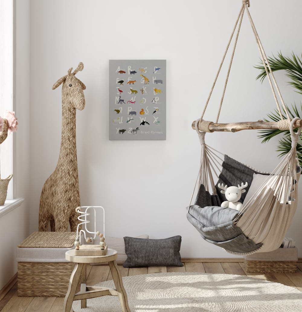 Tela 60x40 Stampa Alfabeto animale - Surdic