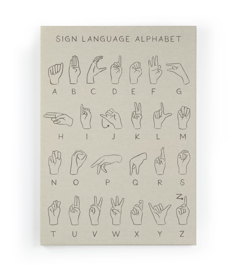 Surdic Peinture sur toile 60x40 Imprimé Alphabet signes Multicolore Pes - Polyester - 40x60x3cm