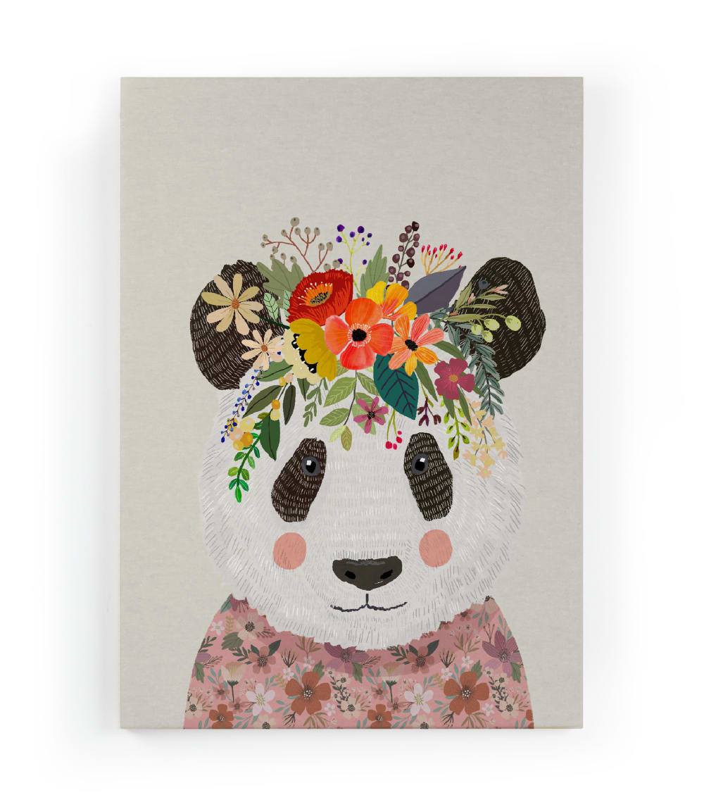 Lienzo 60x40 impresión Panda Flora