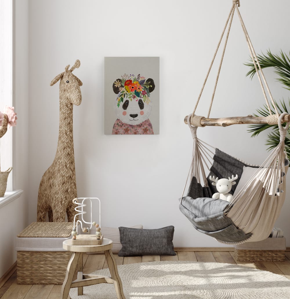 Lienzo 60x40 impresión Panda Flora - Maisons du Monde