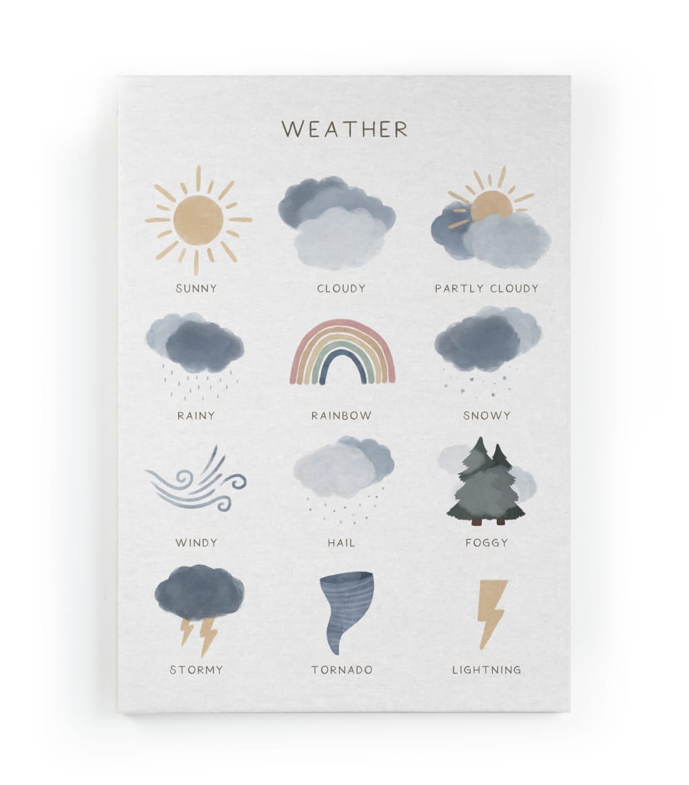 Surdic Peinture sur toile 60x40 Imprimé Météo Multicolore Pes - Polyester - 40x60x3cm