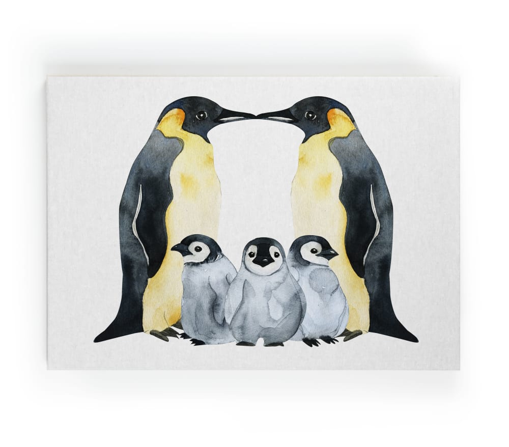 Lienzo 60x40 impresión Familia Pinguinos
