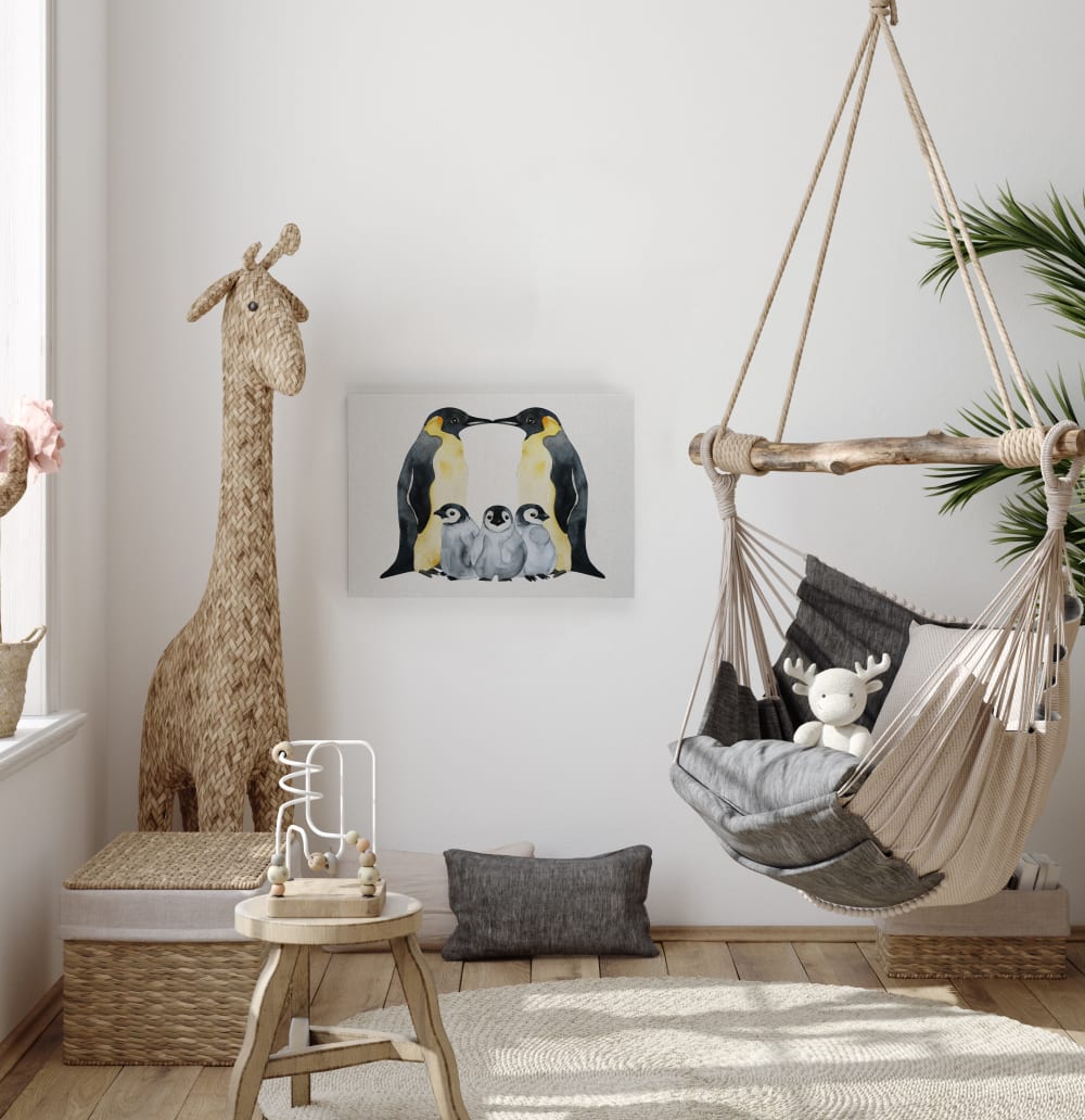 Lienzo 60x40 impresión Familia Pinguinos - Maisons du Monde