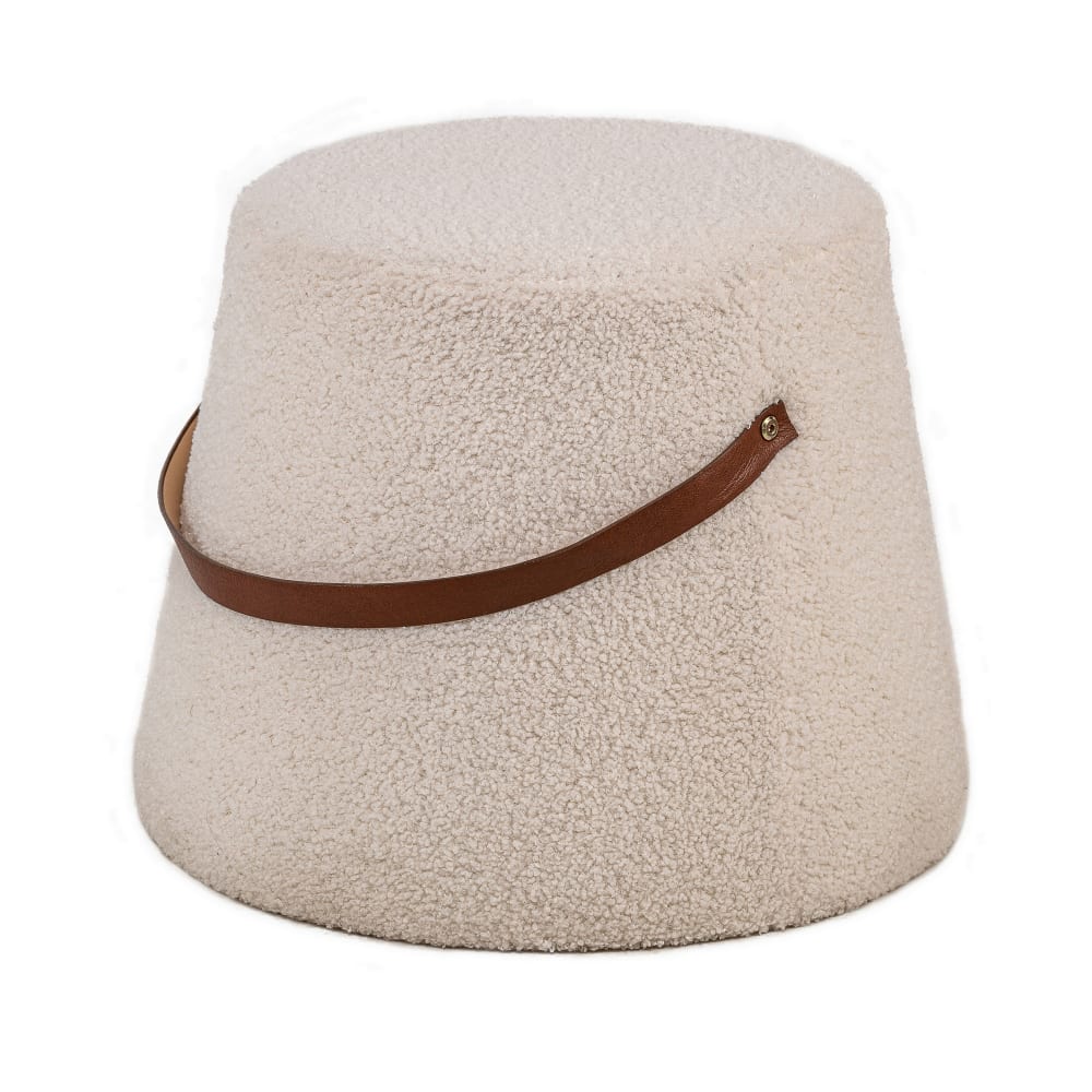 Pouf en bouclettes blanc avec corde - Maisons du Monde