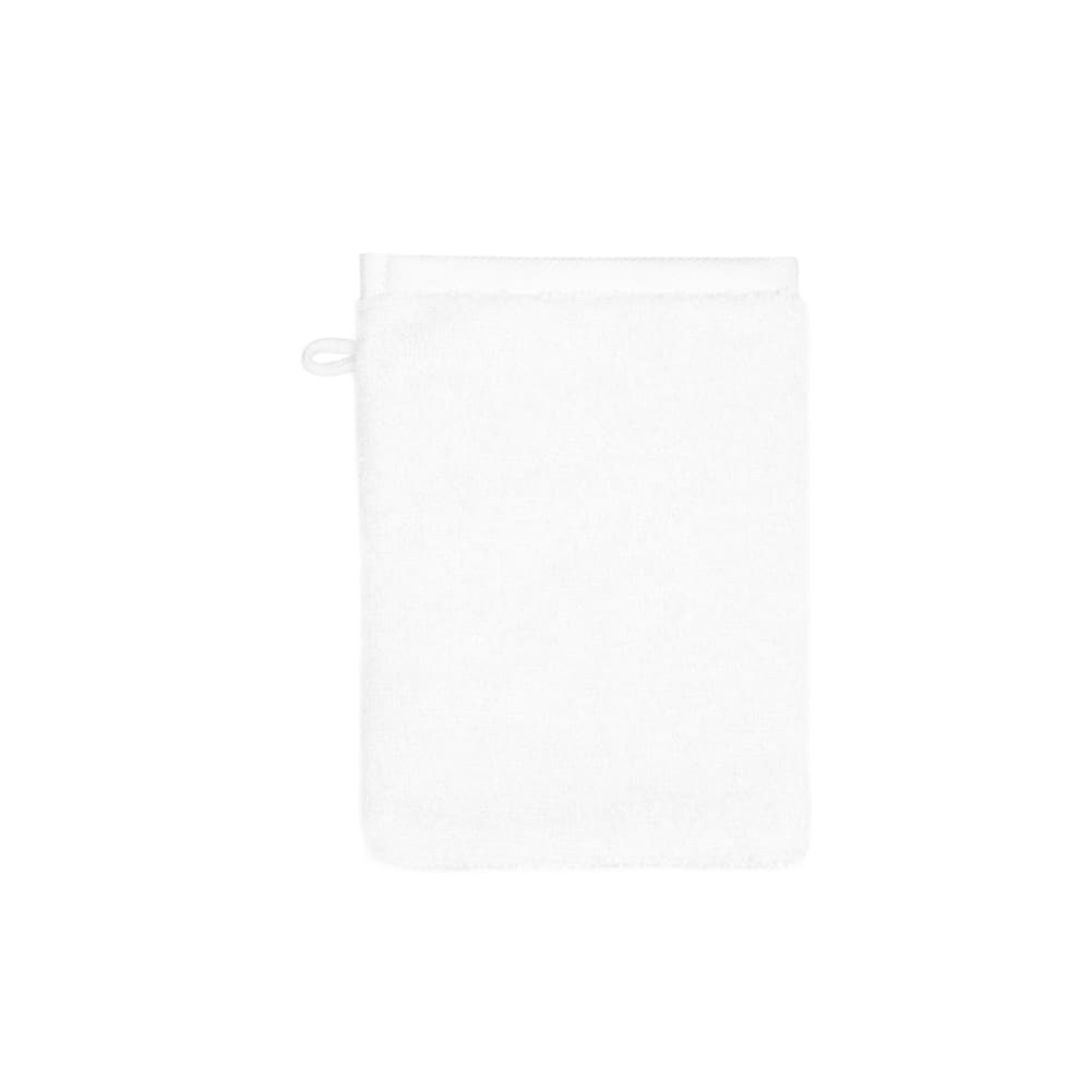 Gant de toilette en coton blanc 15 x 21 cm