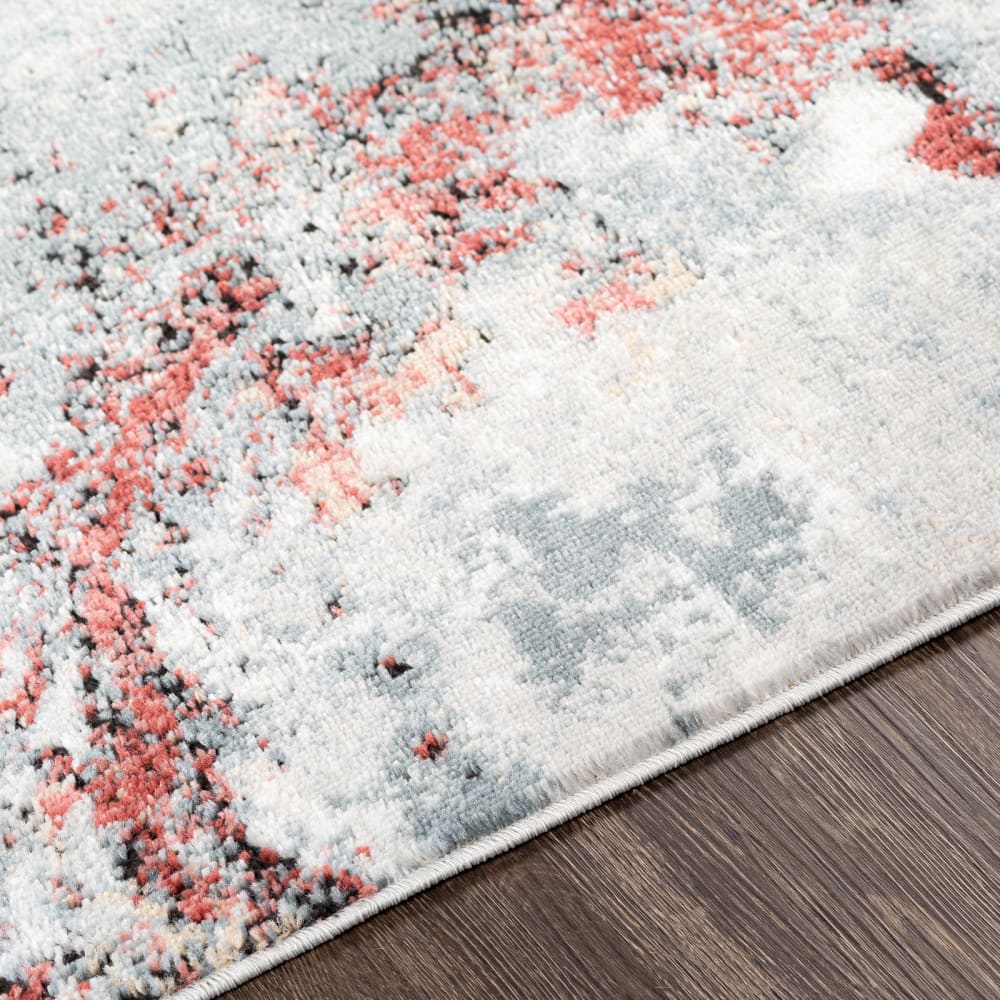 Tapis abstrait moderne gris/rouge 200x275 — vue 4
