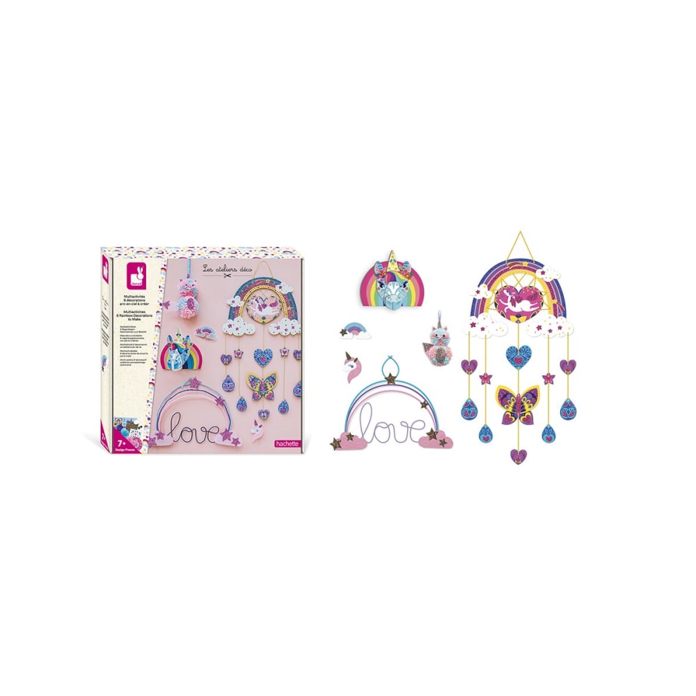 Janod Multiaktivitäten 6 Regenbogen-Dekorationen Zum Basteln style modern ROSA KARTON Kinder
