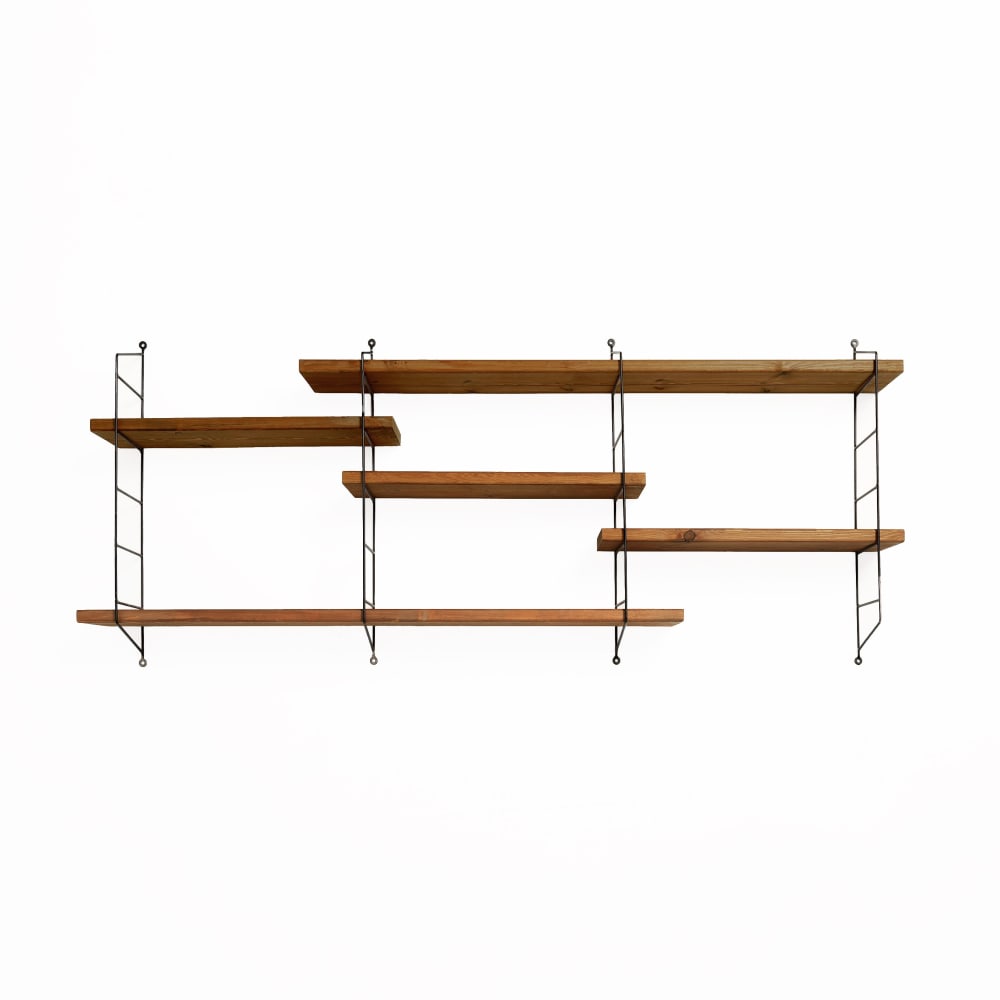 Étagère murale bois massif marron