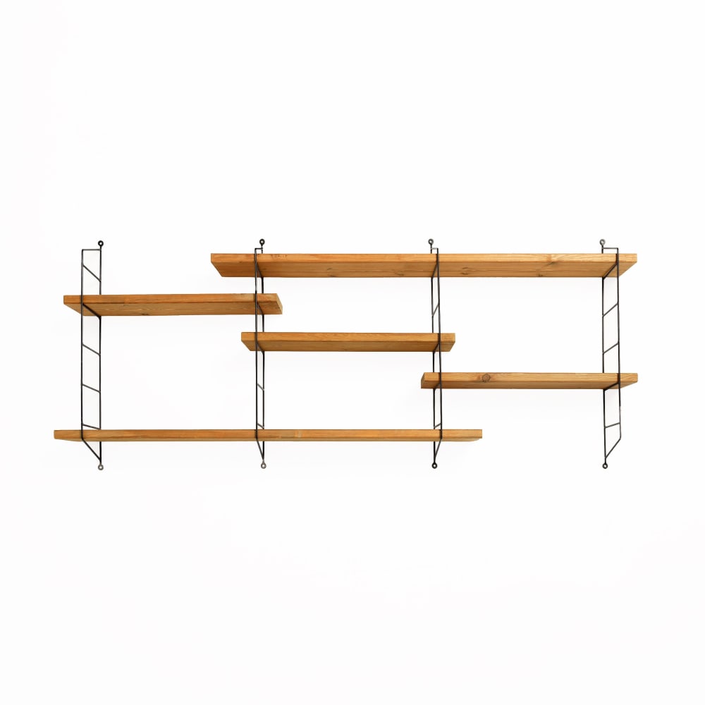 Étagère murale bois massif marron clair