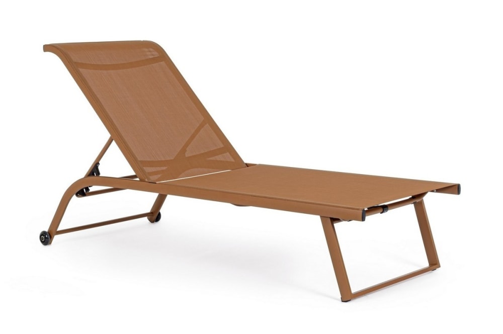 Lettino con ruote in alluminio marrone - Alluminio