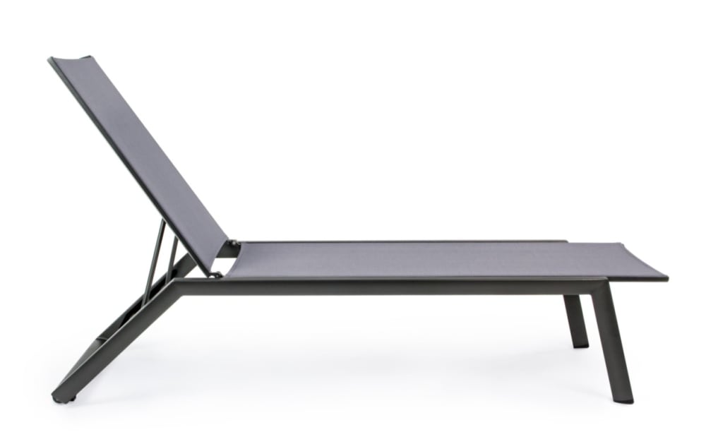 Lettino con ruote in alluminio nero antracite - Bizzotto