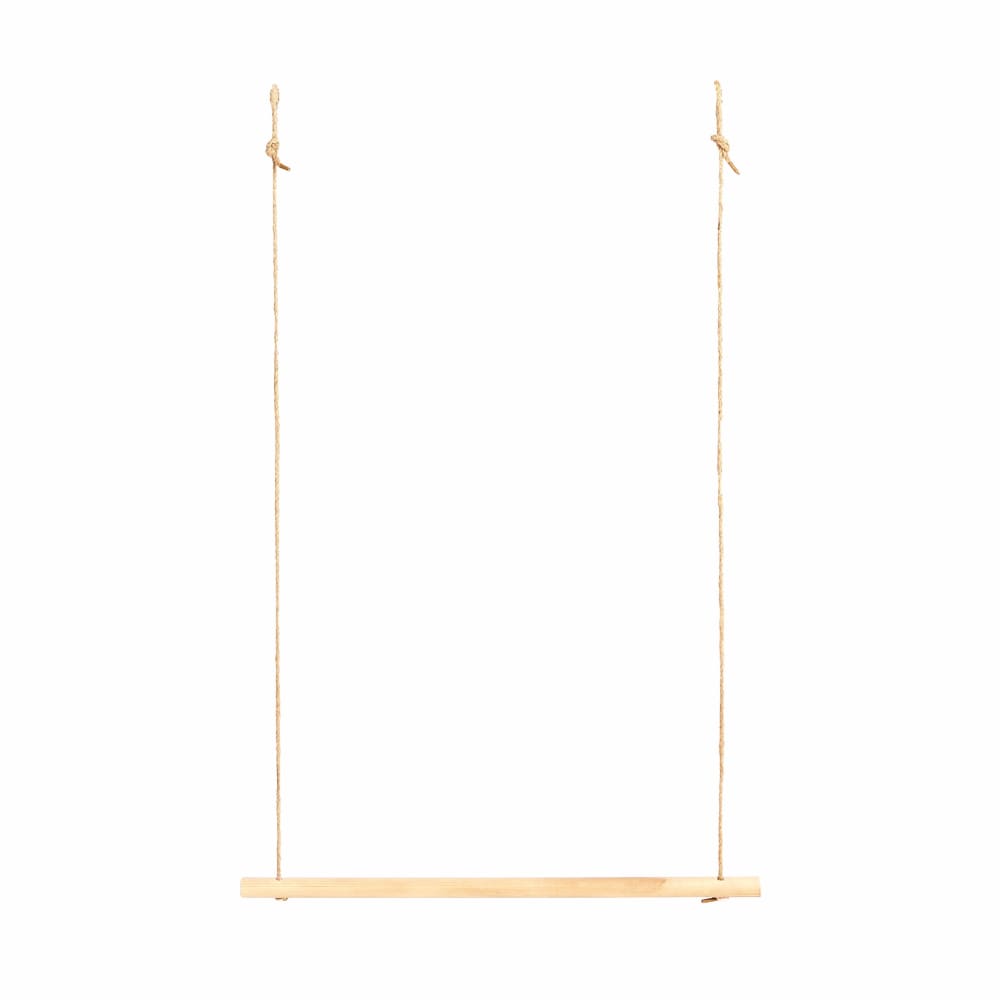 Porte-manteau mural bois et corde de jute beige