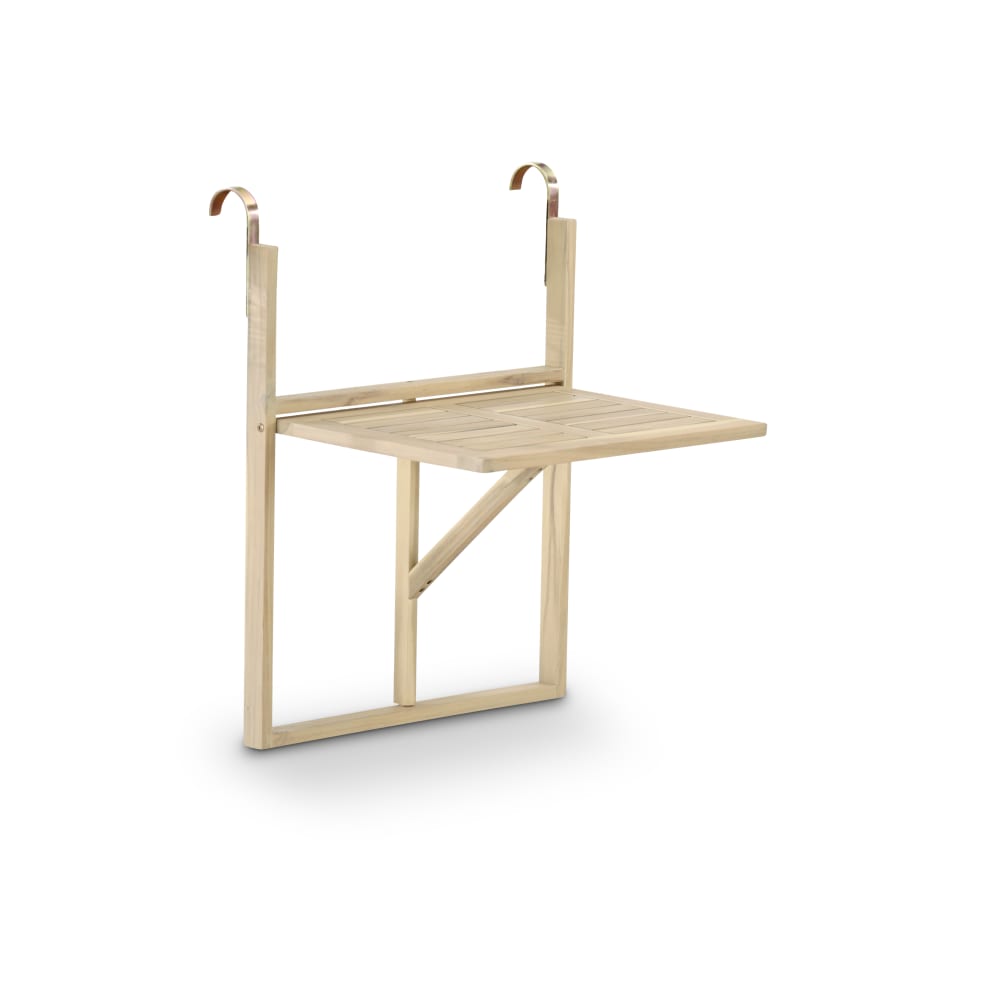 Table de balcon à prendre sur balustrade pliante bois 60x44,5