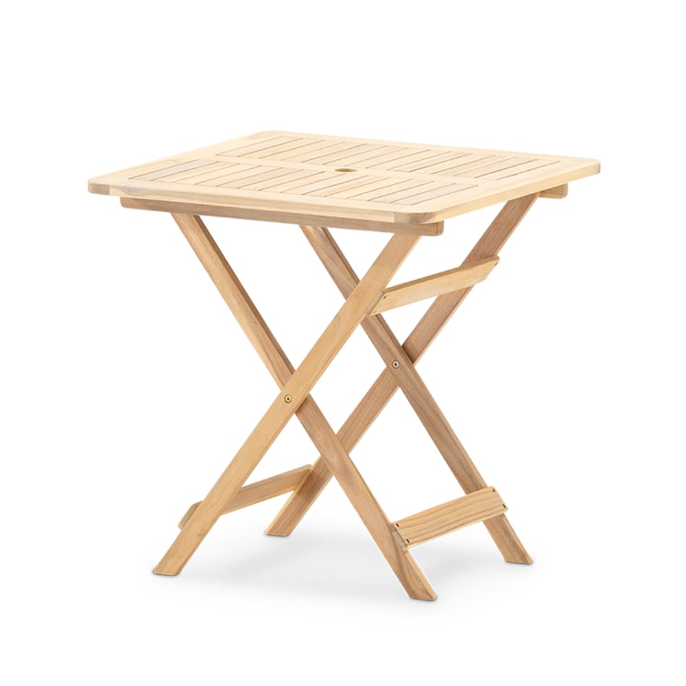 Mesa de balcón comedor plegable de jardín 70x70 cm madera color claro