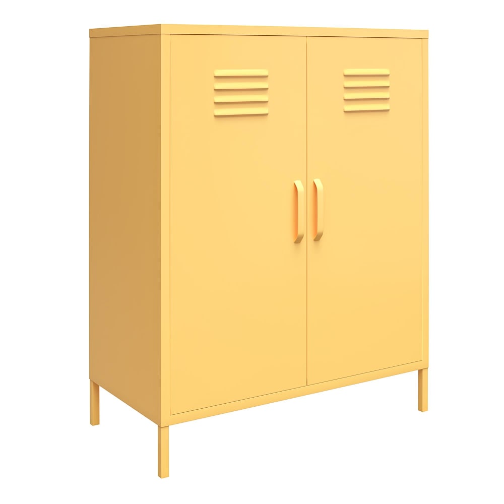 Armoire avec 2 portes en métal jaune
