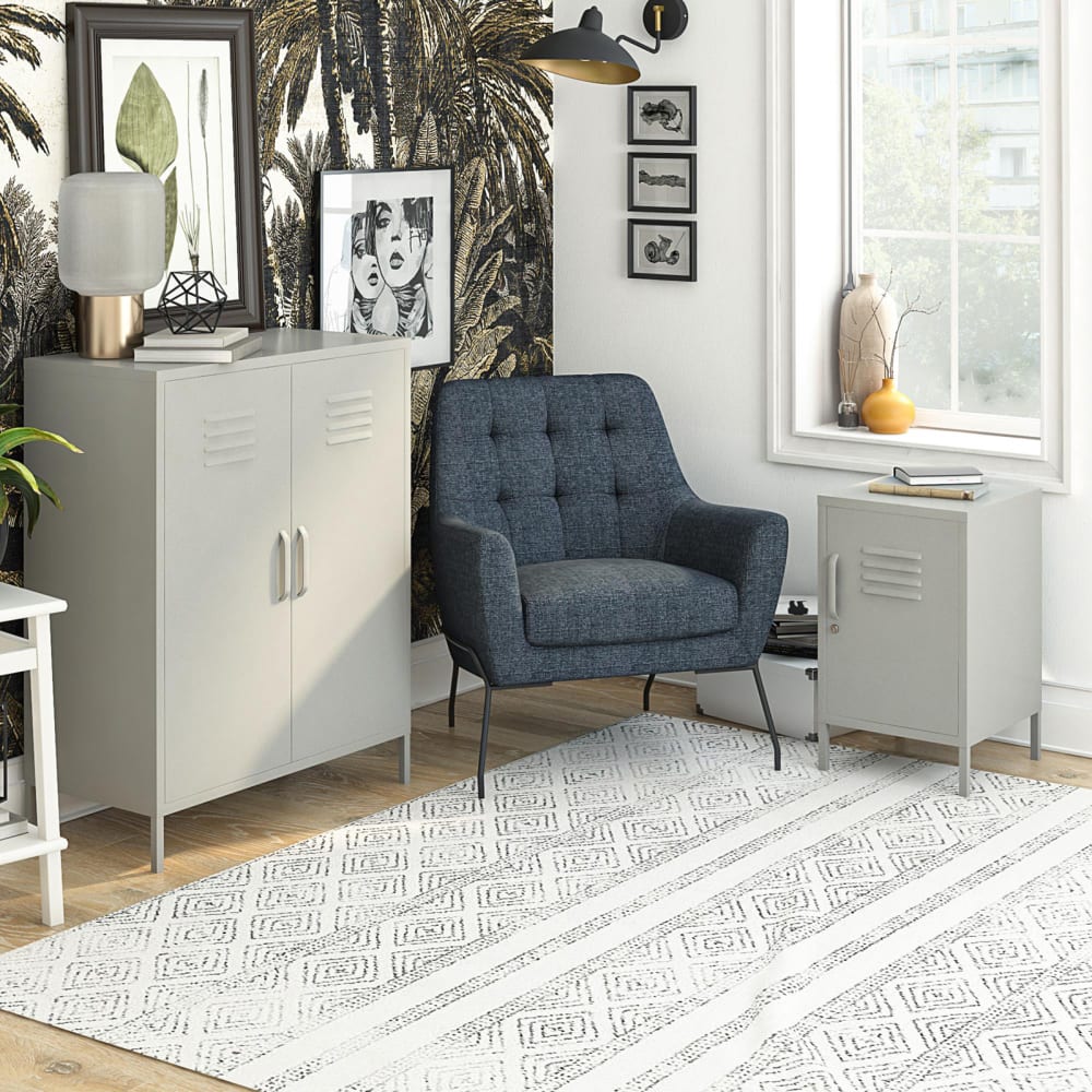 DOREL HOME Mit dem Dorel Home Bradford Metallschrank mit 2 Türen erhalten Sie die perfekte Aufbewahrungslösung für jeden Raum in Ihrem Haus. Taupe