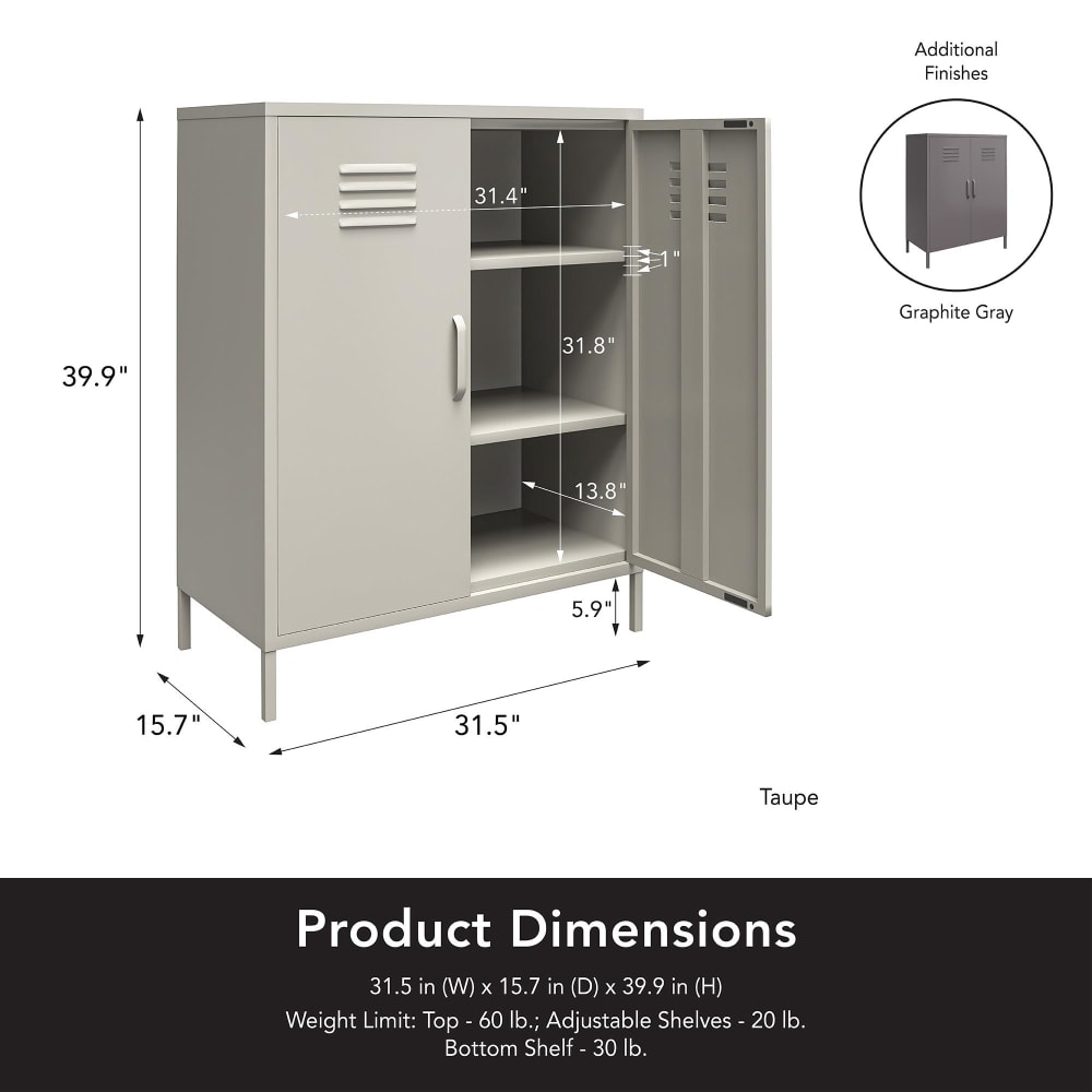 Schrank mit 1 Tür aus Metall in Taupe - Maisons Du Monde