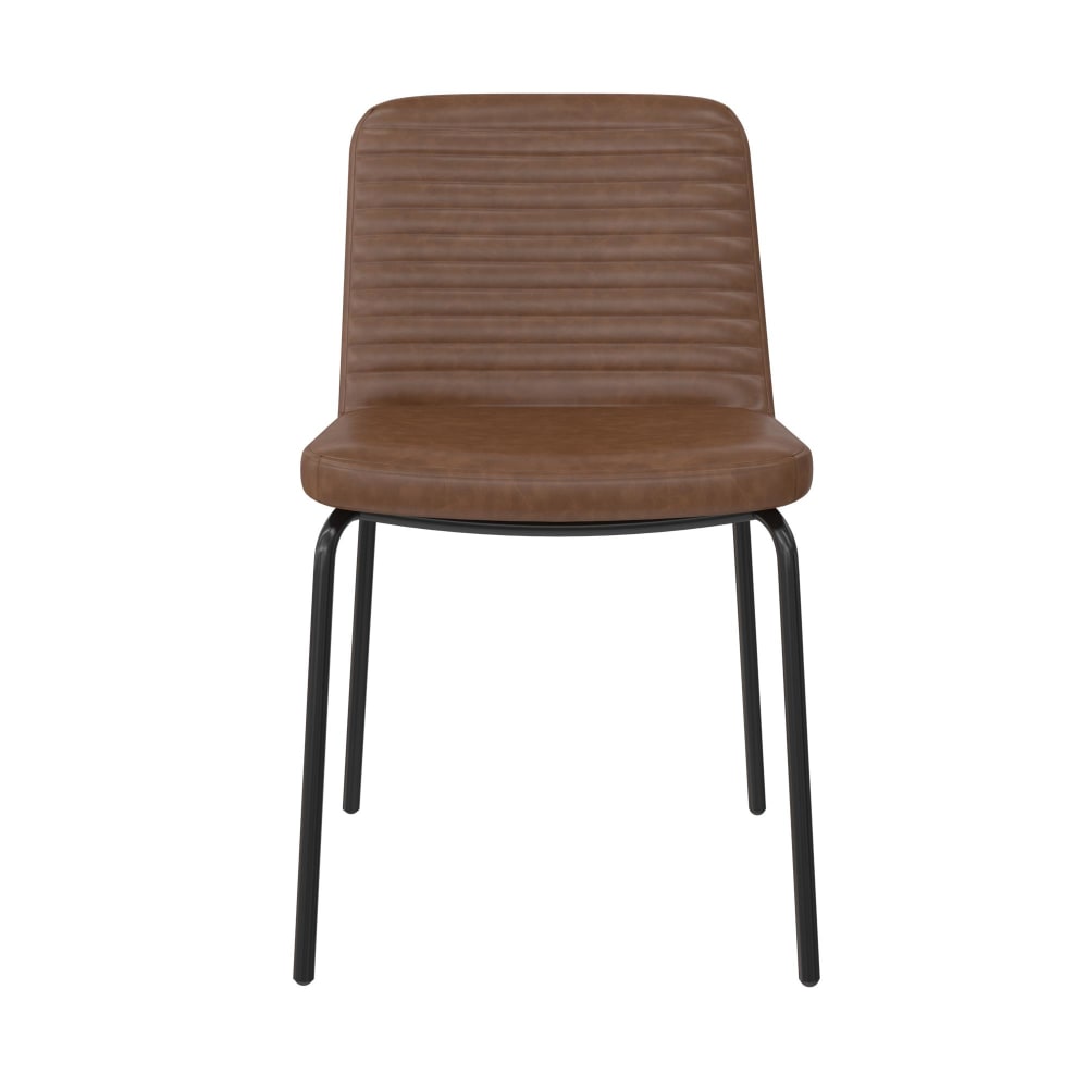 2er Set Esszimmerstühle aus Kunstleder, camel - Maisons Du Monde