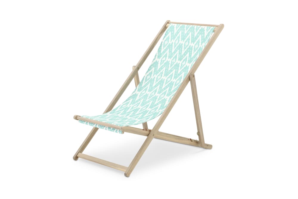Hamaca director tejido kilim turquesa plegable madera color claro - Maisons du Monde
