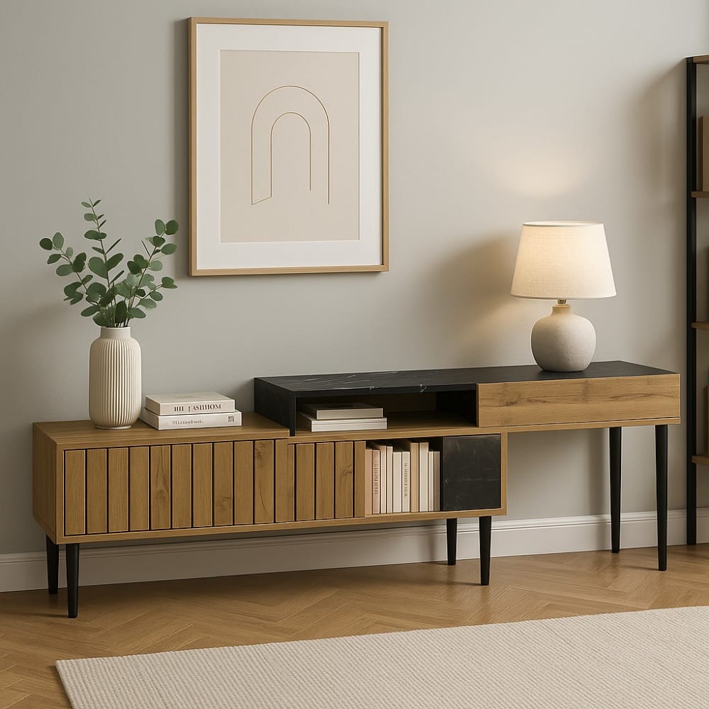 Urban Meuble Designer-Sideboard mit Staufächern style industrial Beige Spanplatte