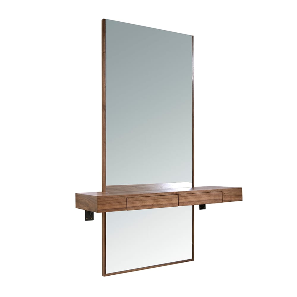 Angel Cerda Wandspiegel Rechteckig Walnuss style modern Braun Holz
