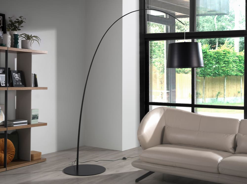 Lampadaire réglable en acier noir — vue 3