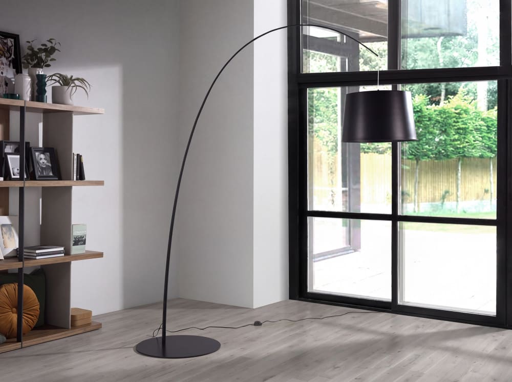 Lampe à pied en acier inoxydable noir — vue 3