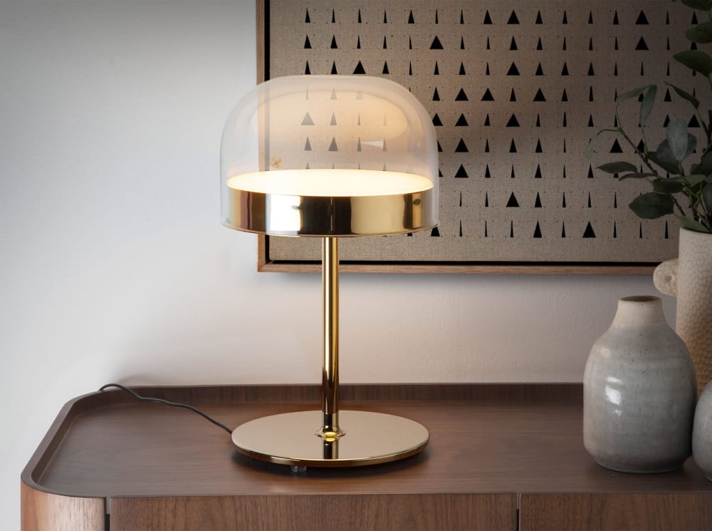 Lampe de bureau en acier et verre transparent — vue 3
