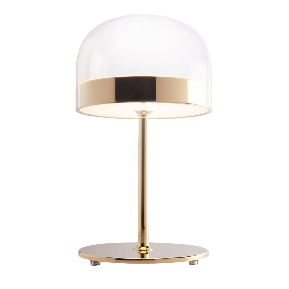 Lampe de table en acier doré et verre — vue 4