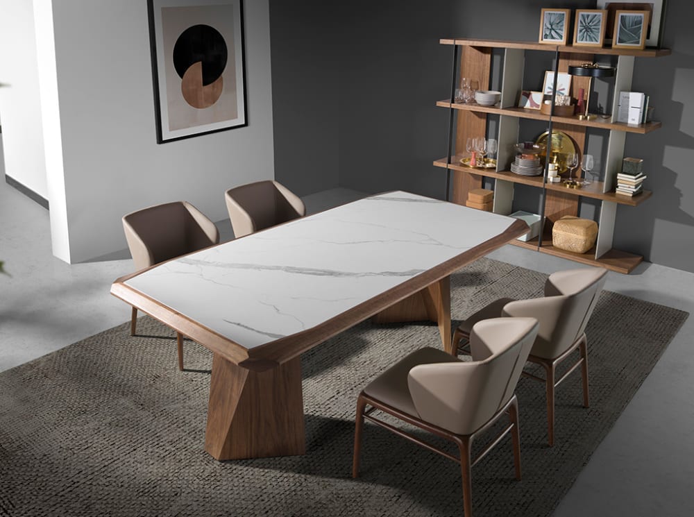 Mesa comedor porcelánico y madera nogal - Maisons du Monde