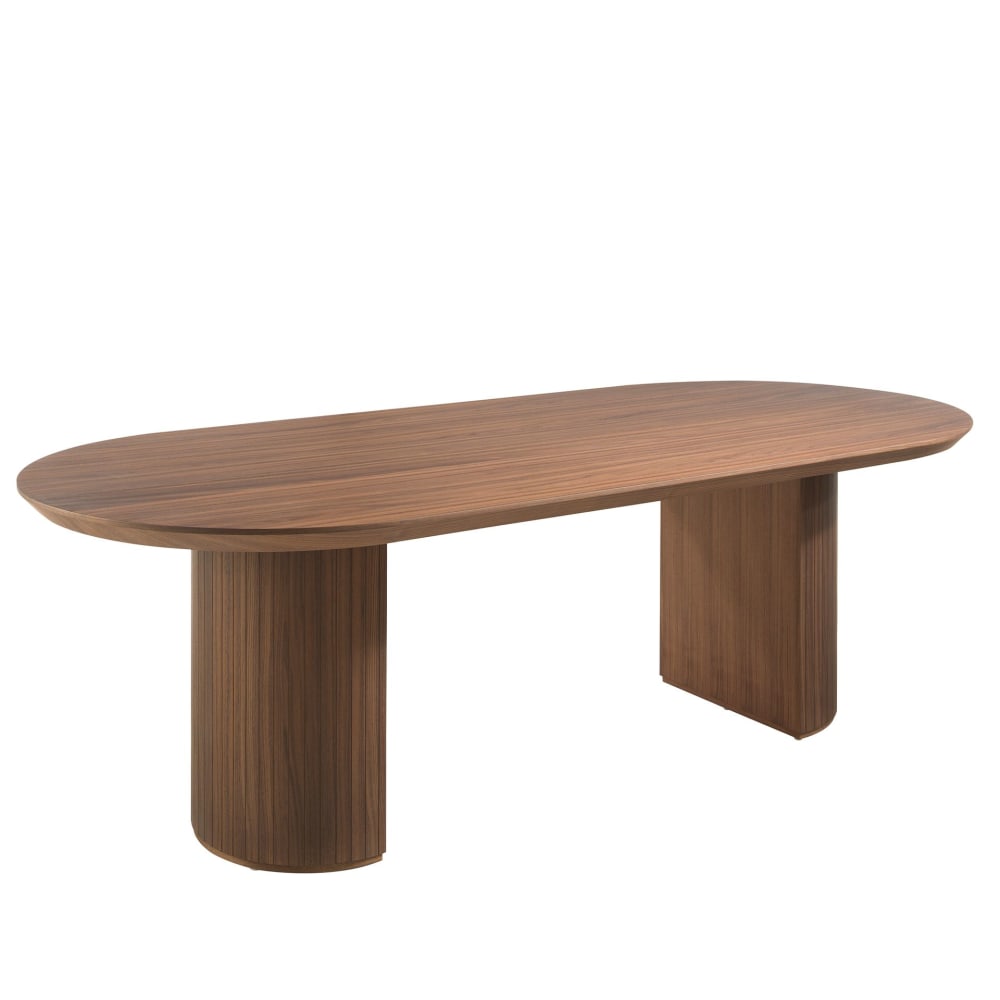 Angel Cerda Esstisch ovale Halbspitze Walnuss style modern Braun Holz